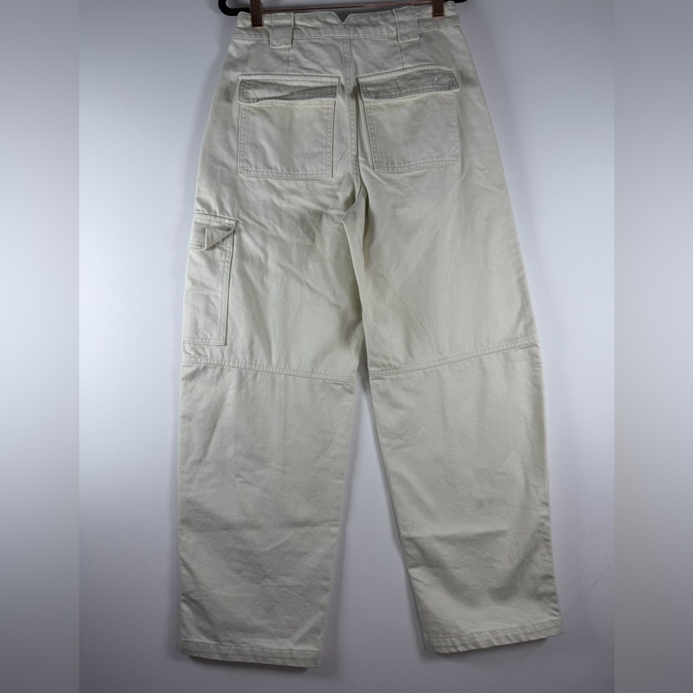 Woolrich × Target Women's Mid-Rise Barrel Leg Cargo Denim Pants Cream Sizes 2-12 - Picture 5 of 15
